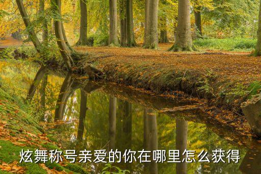 炫舞称号亲爱的你在哪里怎么获得