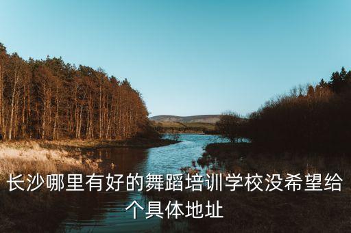 长沙哪里有好的舞蹈培训学校没希望给个具体地址