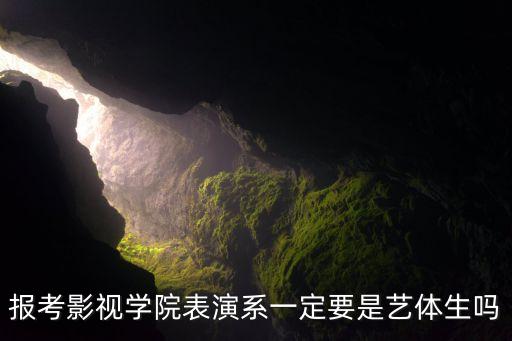 报考影视学院表演系一定要是艺体生吗