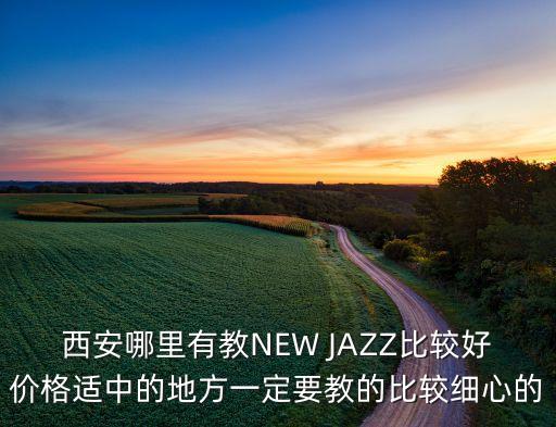 西安哪里有教NEW JAZZ比较好价格适中的地方一定要教的比较细心的
