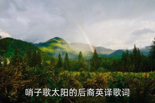 哨子歌太阳的后裔英译歌词