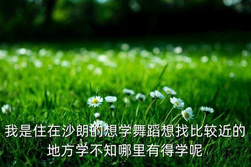 我是住在沙朗的想学舞蹈想找比较近的地方学不知哪里有得学呢