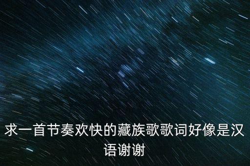 求一首节奏欢快的藏族歌歌词好像是汉语谢谢