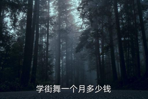 学街舞一个月多少钱