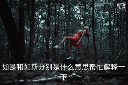如是和如斯分别是什么意思帮忙解释一下
