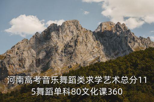 河南高考音乐舞蹈类求学艺术总分115舞蹈单科80文化课360