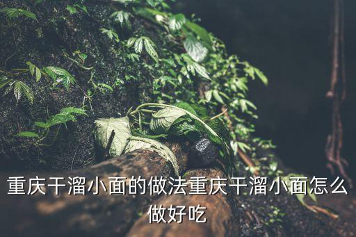 重庆干溜小面的做法重庆干溜小面怎么做好吃
