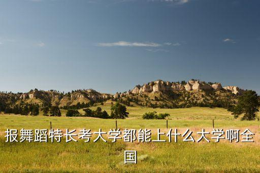 报舞蹈特长考大学都能上什么大学啊全国