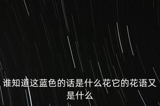 谁知道这蓝色的话是什么花它的花语又是什么