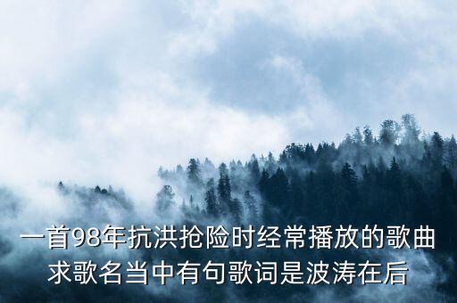 一首98年抗洪抢险时经常播放的歌曲求歌名当中有句歌词是波涛在后