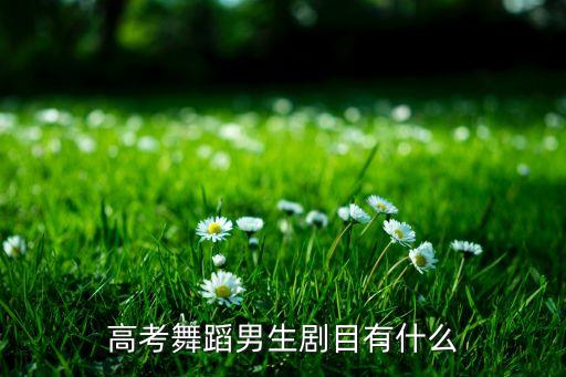 高考舞蹈男生剧目有什么