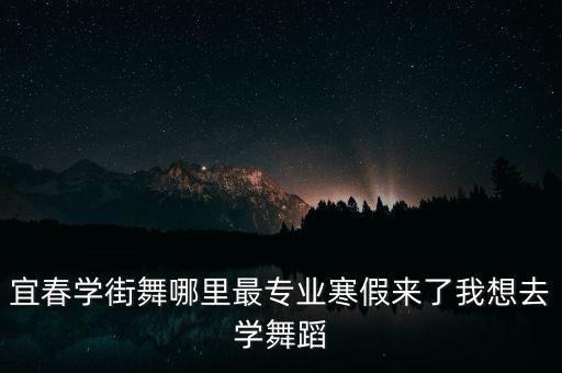 宜春学街舞哪里最专业寒假来了我想去学舞蹈