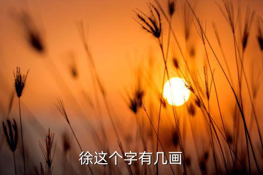 徐这个字有几画