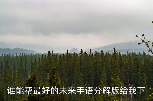 谁能帮最好的未来手语分解版给我下