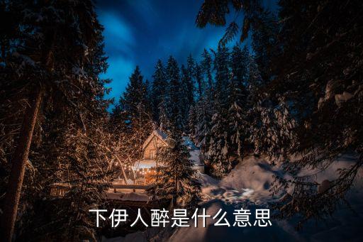 月下美人醉是什么意思，下伊人醉是什么意思
