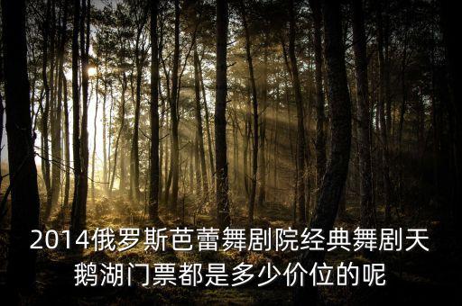 俄罗斯看芭蕾舞多少钱，2014俄罗斯芭蕾舞剧院经典舞剧天鹅湖门票都是多少价位的呢
