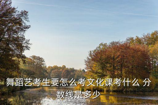 舞蹈艺考生要怎么考文化课考什么 分数线是多少