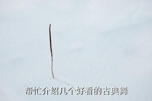有什么好看的古典舞，谁帮忙介绍几个好看的古典舞