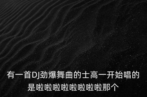 有一首DJ劲爆舞曲的士高一开始唱的是啦啦啦啦啦啦啦啦那个
