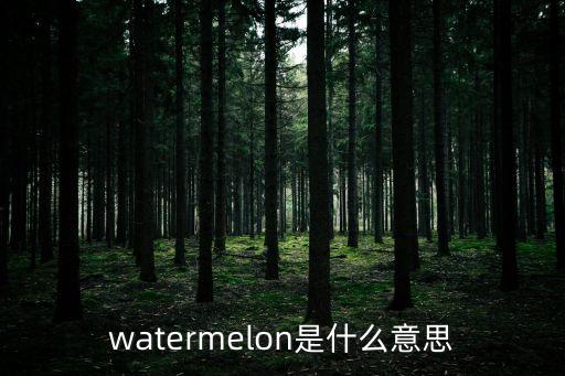 watermelon是什么意思