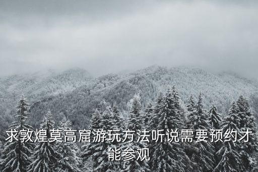 求敦煌莫高窟游玩方法听说需要预约才能参观