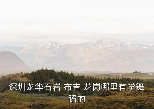 深圳龙华石岩 布吉 龙岗哪里有学舞蹈的