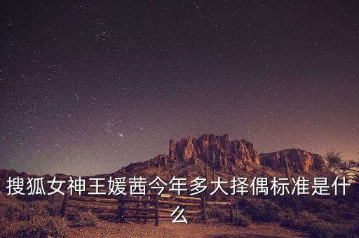 搜狐女神王媛茜今年多大择偶标准是什么