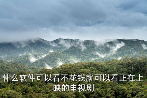 什么软件可以看不花钱就可以看正在上映的电视剧
