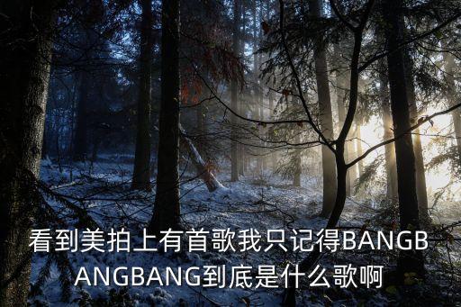 看到美拍上有首歌我只记得BANGBANGBANG到底是什么歌啊