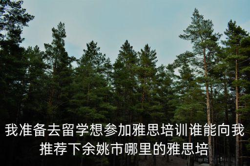 余姚雅思培训机构，我准备去留学想参加雅思培训谁能向我推荐下余姚市哪里的雅思培