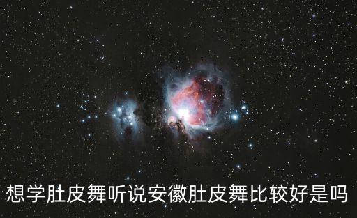 想学肚皮舞听说安徽肚皮舞比较好是吗
