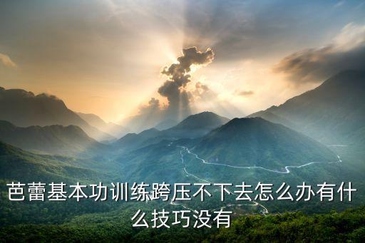 基本功小跨怎么压，舞蹈基本功中怎么压腿 开跨效果最好