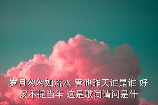 岁月匆匆如流水 管他昨天谁是谁 好汉不提当年 这是歌词请问是什