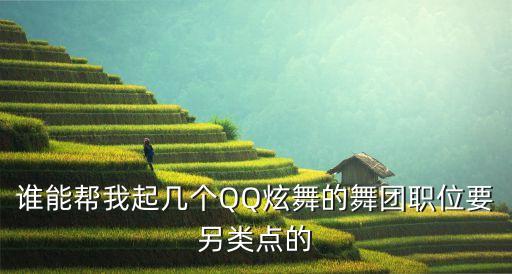 谁能帮我起几个QQ炫舞的舞团职位要另类点的