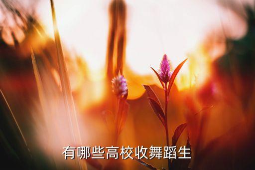 有哪些高校收舞蹈生