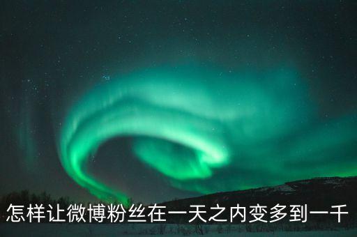怎样让微博粉丝在一天之内变多到一千
