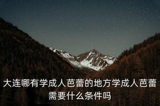 大连哪有学成人芭蕾的地方学成人芭蕾需要什么条件吗