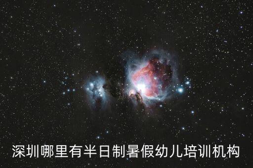 深圳哪里有半日制暑假幼儿培训机构