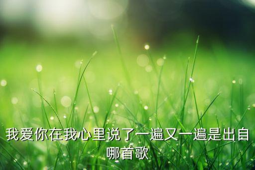 我爱你在我心里说了一遍又一遍是出自哪首歌