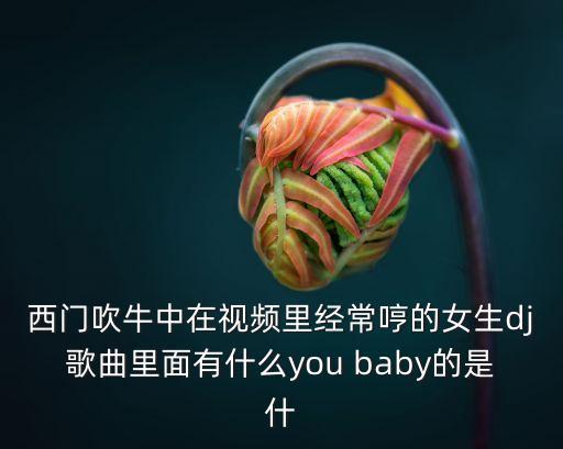 西门吹牛中在视频里经常哼的女生dj歌曲里面有什么you baby的是什