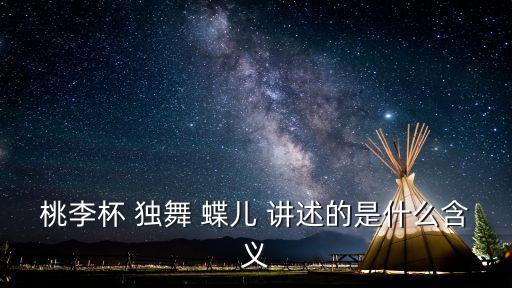 桃李杯 独舞 蝶儿 讲述的是什么含义
