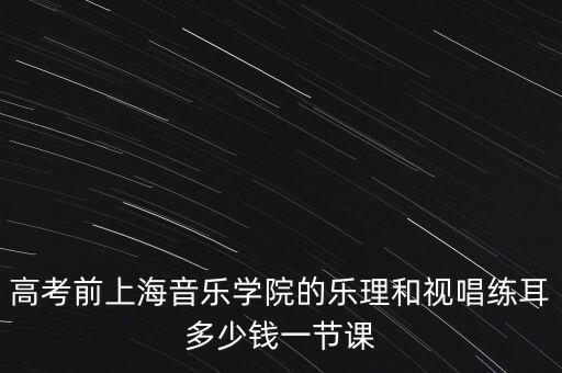高考前上海音乐学院的乐理和视唱练耳多少钱一节课