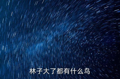 林子大了都有什么鸟