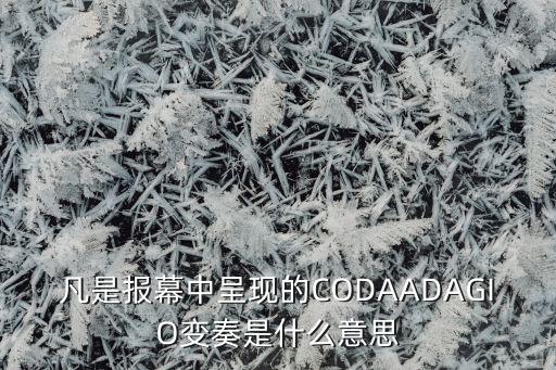 凡是报幕中呈现的CODAADAGIO变奏是什么意思