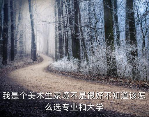 我是个美术生家境不是很好不知道该怎么选专业和大学