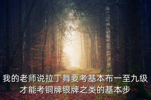 我的老师说拉丁舞要考基本布一至九级才能考铜牌银牌之类的基本步
