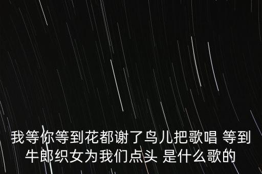 我等你等到花都谢了鸟儿把歌唱 等到牛郎织女为我们点头 是什么歌的