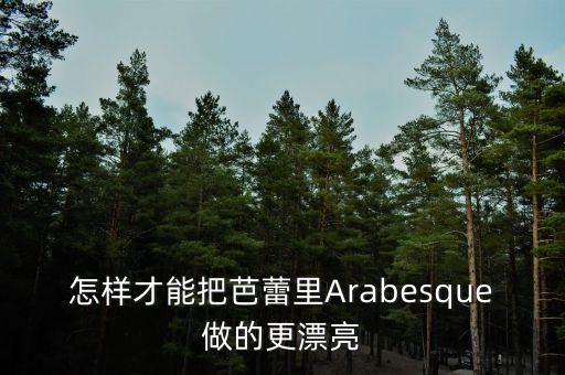 怎样才能把芭蕾里Arabesque做的更漂亮