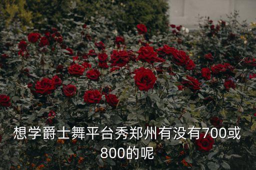 想学爵士舞平台秀郑州有没有700或800的呢