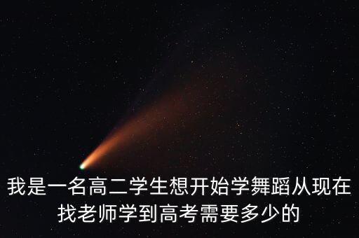 我是一名高二学生想开始学舞蹈从现在找老师学到高考需要多少的